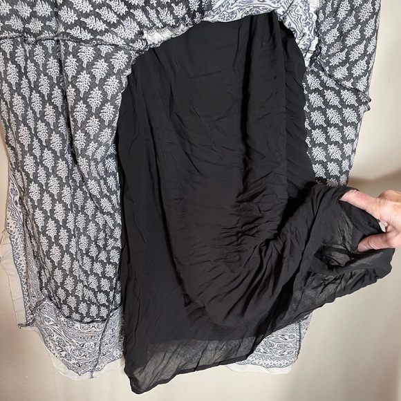 Free People Heart of Gold Dress L Black & white tunic dress bell sleeved Lined - Picture 12 of 12